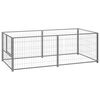 vidaXL Dog Kennel Silver 200x100x70 cm Steel