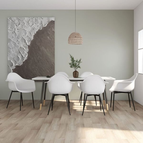 vidaXL Dining Chairs 6 pcs White PP