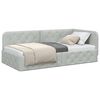 vidaXL Corner Bed Frame with Headboard Light Grey 90 x 200 cm Velvet