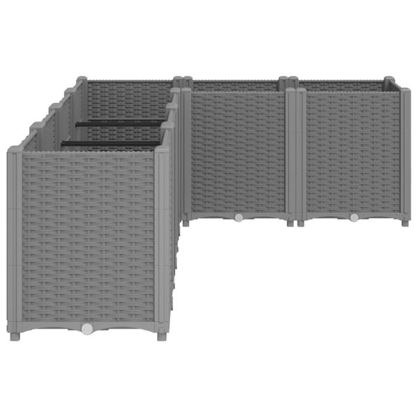 vidaXL Garden Planter Light Grey 160x120x53 cm PP
