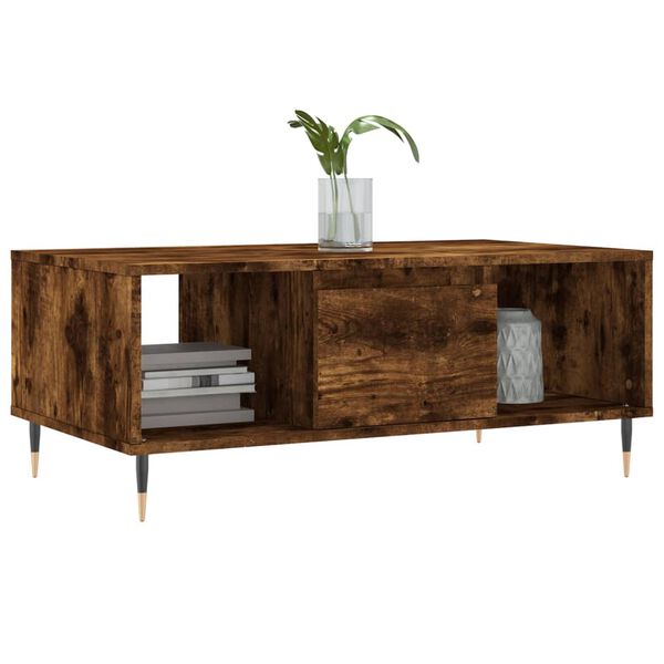 vidaXL Coffee Table Smoked Oak 90x50x36.5 cm Engineered Wood