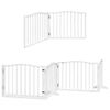 vidaXL Dog Gate with Door Foldable 6 Panels White 480 cm Poplar Wood