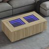 vidaXL Coffee Table with Infinity LED Sonoma Oak 116x69x40 cm