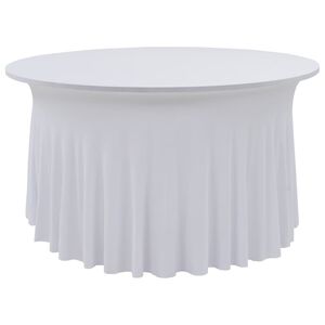 vidaXL Table Cover | Set of 2 | White | 90% Polyester, 10% Elastane