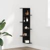 vidaXL Wall Corner Shelf with Shelf Black oak 36.5 x 36.5 x 140 cm
