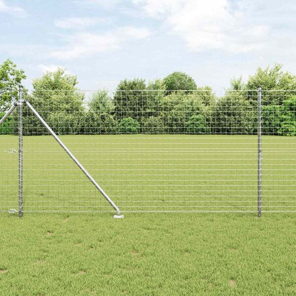 vidaXL Fence Post Other 26 pcs Grey 3.2 x 3.2 x 160 cm Steel