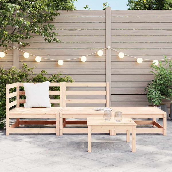 vidaXL 3 Piece Garden Lounge Set Solid Pinewood