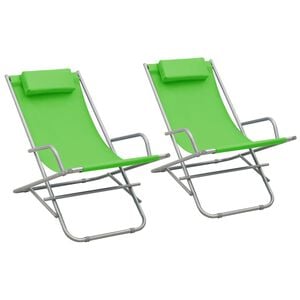 vidaXL Rocking Chair | Set of 2 | Green | Powder-coated steel, PVC | Standard