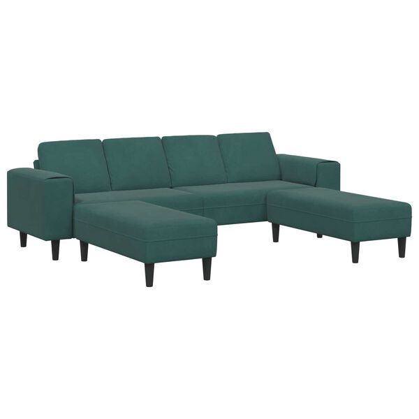 vidaXL Living Room Couch 3 pcs Dark Green