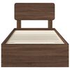 vidaXL Bed Frame with Headboard Brown Oak 100 x 200 cm Engineered Wood