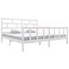 vidaXL Bed Frame without Mattress White Solid Wood Pine Super King