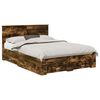 vidaXL Bed Frame with Drawer Smoked Oak 135 x 190 cm Engineered Wood