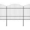 vidaXL Garden Fence with Spear Top Steel 714.5x175 cm Black