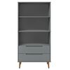 vidaXL Bookcase MOLDE Grey 85x35x170,5 cm Solid Wood Pine