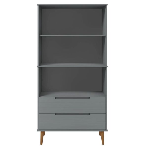 vidaXL Bookcase MOLDE Grey 85x35x170,5 cm Solid Wood Pine