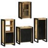 vidaXL Bathroom Furniture Set with Door 4 pcs Brown Solid Mango Wood