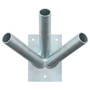 vidaXL Flag Pole Holder Silver 10.5 x 7.5 cm Steel