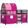 vidaXL Kids' Loft Bed with Tunnel without Mattress Pink 90x200 cm