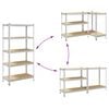 vidaXL 5-Layer Storage Shelf Silver Steel&Engineered Wood