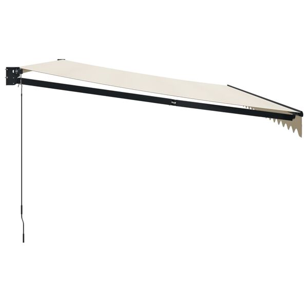 vidaXL Retractable Awning Cream 5x3 m Fabric and Aluminium