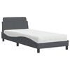 vidaXL Bed with Mattress "Dover" Dark Grey Single Velvet