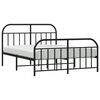vidaXL Metal Bed Frame without Mattress with Footboard Black 140x190cm