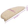 vidaXL Stair Mats 10 pcs 65x21x4 cm Cream Half Round Large
