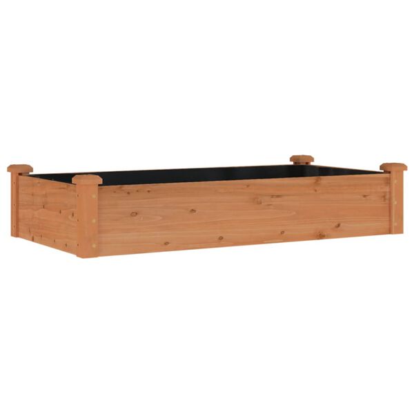 vidaXL Garden Raised Bed with Liner Brown 120x60x25 cm Solid Wood Fir