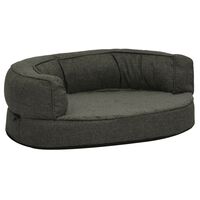 vidaXL Ergonomic Dog Bed Mattress 60x42 cm Linen Look Fleece Dark Grey