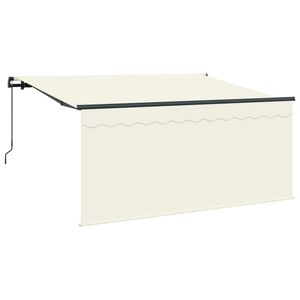 vidaXL Retractable Awning Cream 300 x 200 cm Polyester and Aluminium