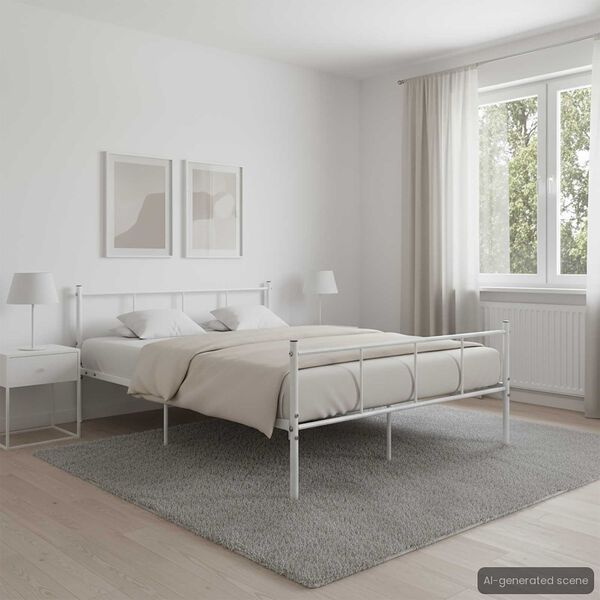 vidaXL Bed Frame without Mattress White Metal 120x200 cm
