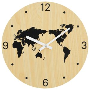 vidaXL Wall Clock Yellow and Black &Oslash;30 cm Engineered Wood