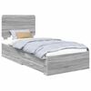 vidaXL Bed Frame with Drawer Grey Sonoma 75 x 190 cm Engineered Wood