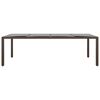 vidaXL Garden Table with Glass Top Brown Poly Rattan