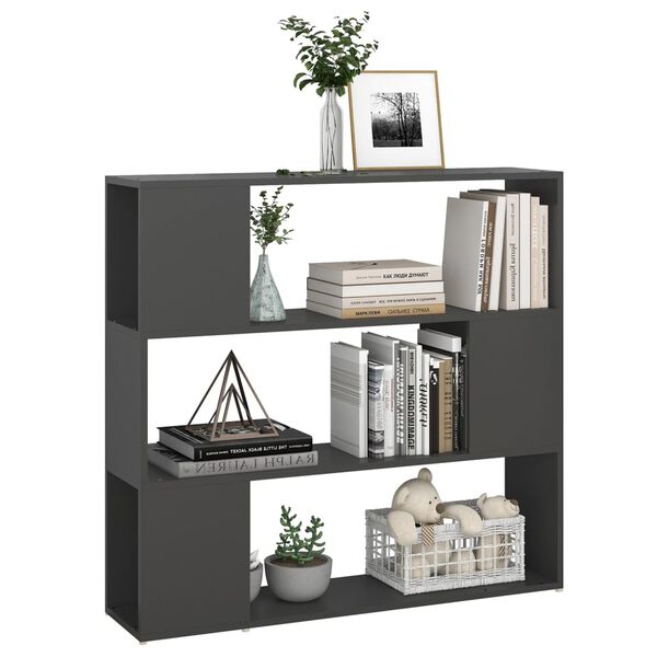 vidaXL Book Cabinet Room Divider Grey 100x24x94 cm