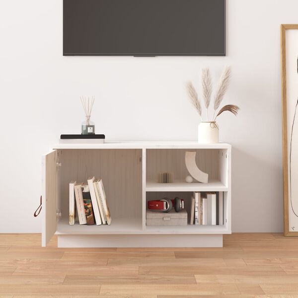 vidaXL TV Cabinet White 70x34x40 cm Solid Wood Pine