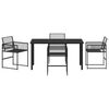 vidaXL Garden Dining Set 5 pcs Black Powder-Coated Steel
