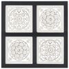 vidaXL Hand-Carved Wall Panel MDF 40x40x1.5 cm Black and White