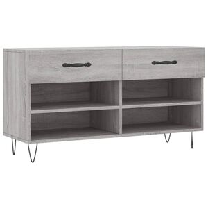 vidaXL Shoe Bench Grey Sonoma 102x35x55 cm Engineered Wood