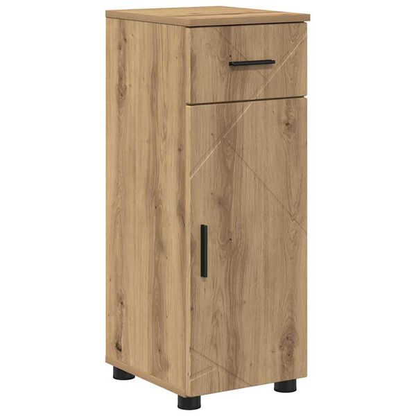 vidaXL Bathroom Cabinet with Drawer Artisan Oak 30 x 35 x 80 cm
