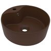 vidaXL Luxury Wash Basin with Overflow Matt Dark Brown 36x13 cm Ceramic