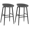 vidaXL Bar Chair | Set of 2 | Grey | Polypropylene | High | Footrest | Bar Chair