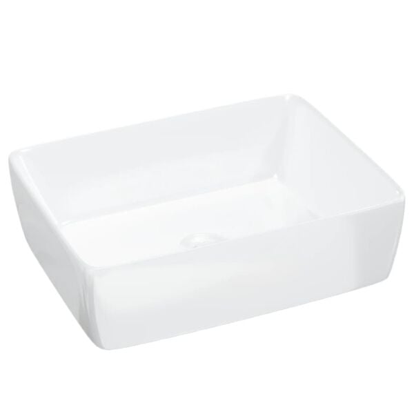 vidaXL Wash Basin White 48x37x13 cm Ceramic Rectangle