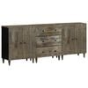 vidaXL 3 Piece Sideboards Light Grey 60x33,5x75 cm Solid Wood Mango