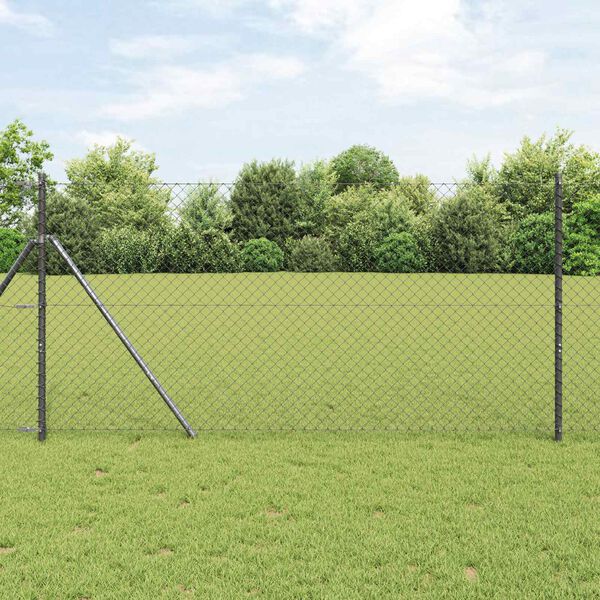 vidaXL Chain Link Fence Grey 25 x 1.2 m Steel