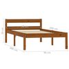 vidaXL Bed Frame without Mattress Honey Brown Solid Wood 90x200 cm (283208+321987)
