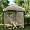 vidaXL Party Tent Folding Taupe 200 x 200 x 306 cm Oxford Fabric