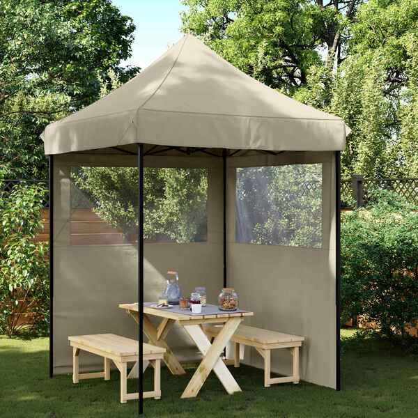 vidaXL Party Tent Folding Taupe 200 x 200 x 306 cm Oxford Fabric