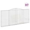 vidaXL Arched Gabion Baskets 7 pcs 400x30x180/200 cm Galvanised Iron