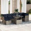 vidaXL 8 Piece Garden Sofa Set with Cushions Grey Poly Rattan Acacia